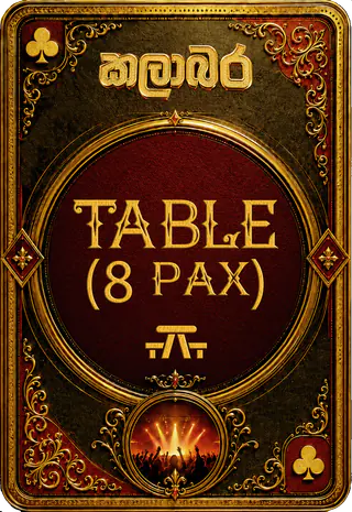 Gold table ticket for eight people